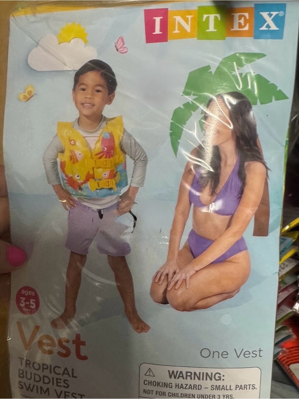 Intex Tropical Buddies Kids Swim Vest - Yellow